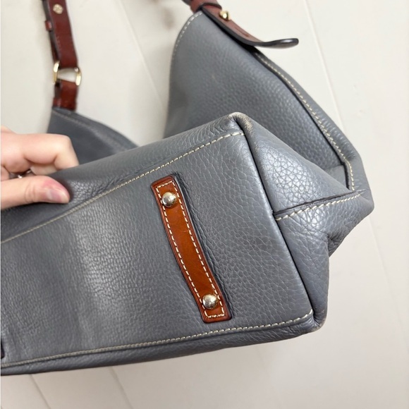 Dooney And Bourke Cooper Hobo Leather Shoulder bag grey brown - Picture 9 of 11